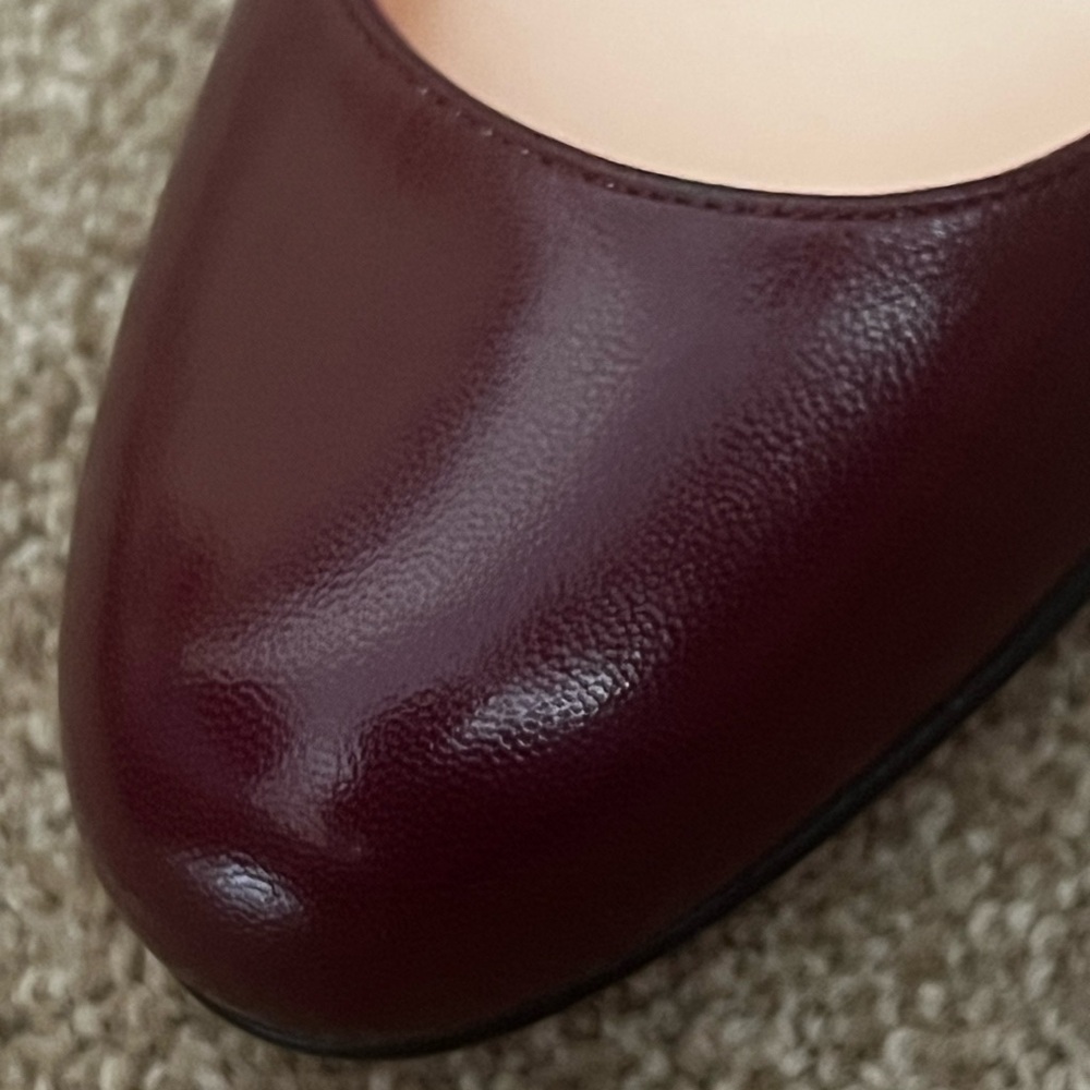 Authentic CHRISTIAN LOUBOUTIN Shiny Nappa Simple 70 Pumps size 36 in Burgundy